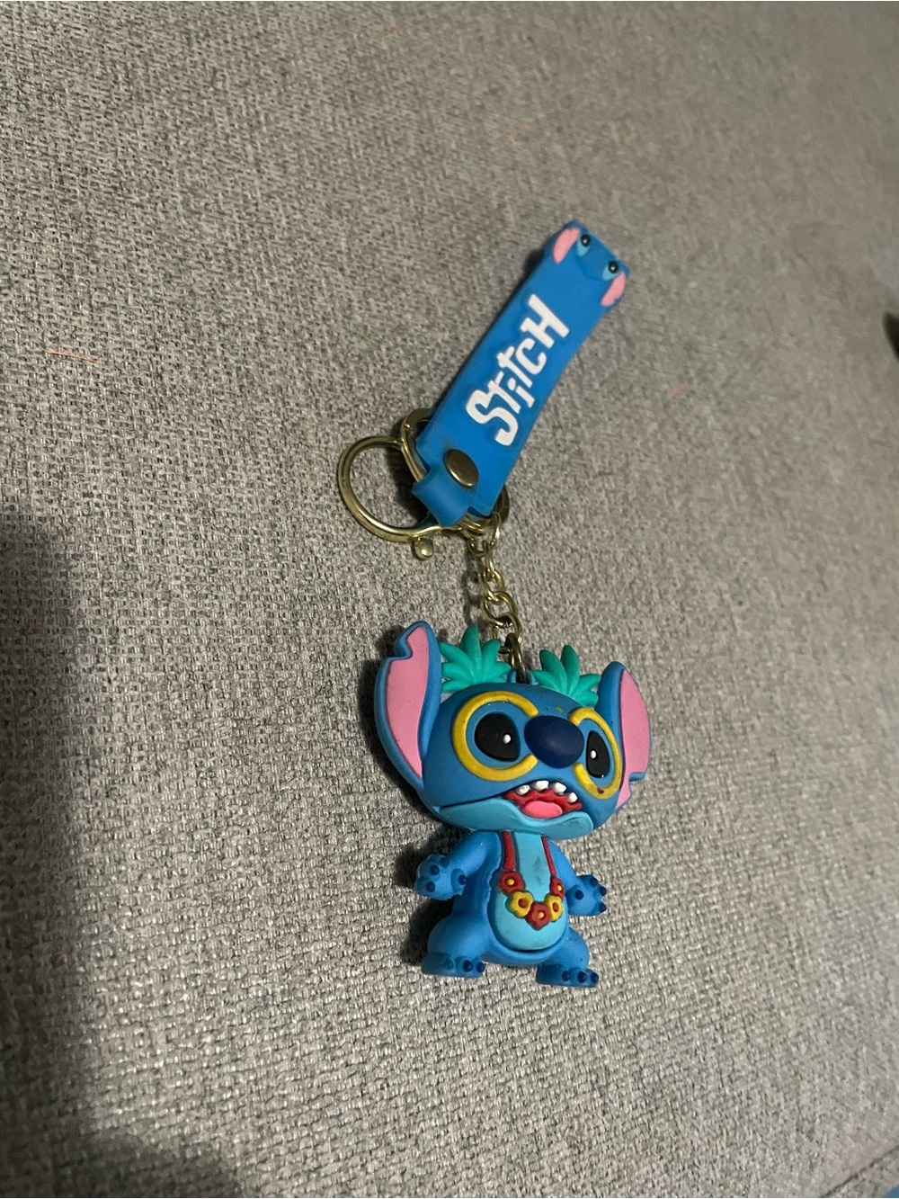 Stitch Keychain wearing Tropical Mask